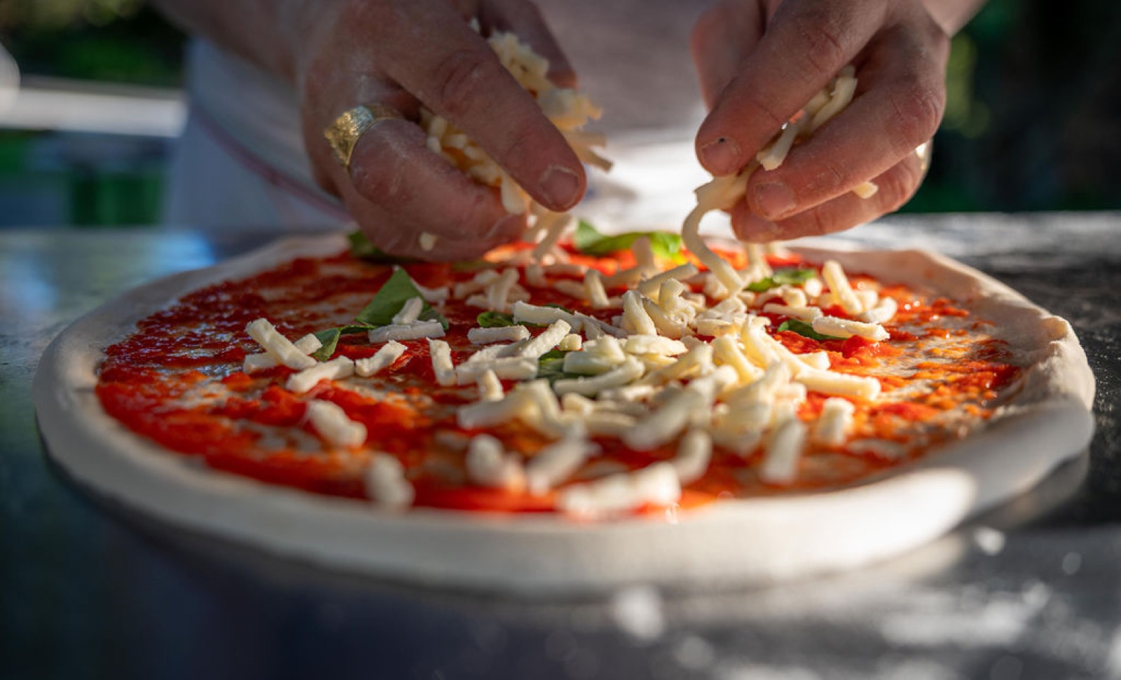 Pizza topped fresh by hand — Food truck Sydney